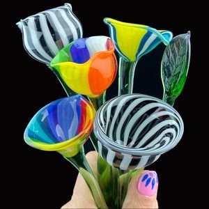 Blown glass flowers